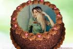 Realistic Chocolate Birthday Cake With Photo Editing