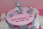 Teddy Bears 1st Birthday Cake With Name Edit