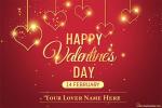 Sparkling Valentines Day Card With Name Generator