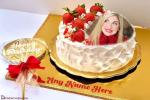 Happy Strawberry Birthday Wishes Cake With Name And Photo