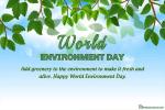 World Environment Day Greeting Card With Green Leaves