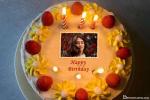 Happy Strawberry Candle Birthday Cake With Photo Frames