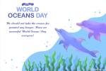 Watercolor World Oceans Day Card Images Download