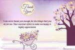 Personalize Purple Thank You Card With Wishes