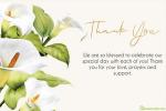 Elegant Lily Flowers Wedding Thank You Card Maker Online