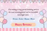 Lovely Birthday Wishes Cards For Sister With Name