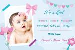 New Baby Girl Birth Announcement Cards