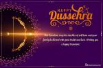 Golden Bow Arrow Purple Card For Dussehra