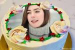 Decorate Birthday Cake With Floral Border With Photo for Sister