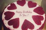 Red Velvet Birthday Cake Decorated With Your Heart And Name