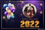 Creative Happy New Year 2022 Frame Design With Balloons