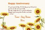 Sunflowers Wedding Anniversary Wishes For Brother And Sister In Law
