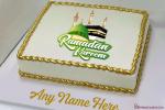Golden Ramadan Kareem Wishes Cake With Name Edit