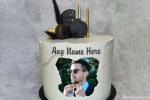 Dark Chocolate Cake For Men With Name And Photo Frames