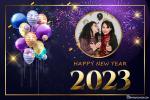 Creative Happy New Year 2023 Frame Design With Balloons