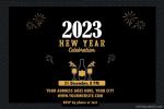 Happy New Year 2023 Invitation Card With Champagne