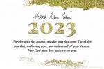 Glitter Gold Greeting Card Happy New Year 2023