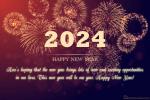 Sparkling Fireworks New Year Greeting Card 2024