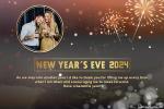 Free 2024 New Year Greeting Card With Golden Fireworks And Photo