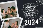 New Year 2024 Greetings With Double Photo Frames