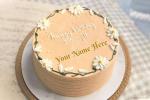 White Chrysanthemum Birthday Cake for Mom With Name Editing