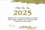 Glitter Gold Greeting Card Happy New Year 2025