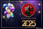 Creative Happy New Year 2025 Frame Design With Balloons