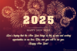 Sparkling Fireworks New Year Greeting Card 2025