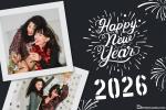 New Year 2026 Greetings With Double Photo Frames