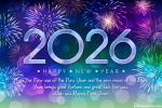 New Year Colorful Fireworks Card for 2026
