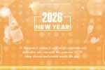 Glitter Gold Greeting Card Happy New Year 2026