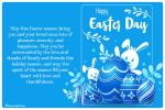 Happy easter day greeting card with bunny and eggs