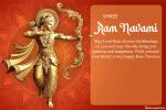 Elegant Ram Navami greeting card template golden lord rama illustration