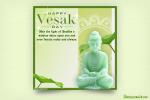 Serene Vesak Greeting Card with Buddha Statue