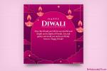 Create a Beautiful, Elegant Pink and Purple Diwali Greeting Card Online