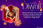 Elegant Purple Diwali Greeting Card with Your Photo
