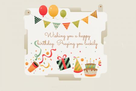 Birthday greeting card with balloons