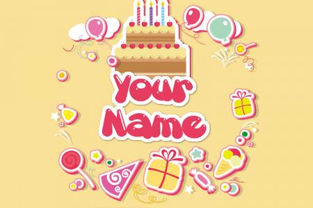 Greeting card birthday with name