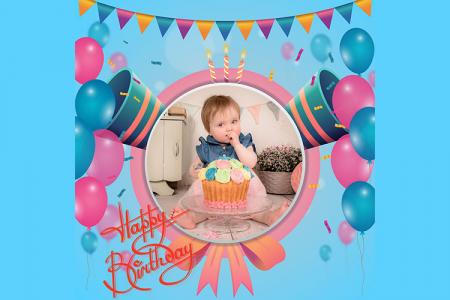 Photo Frame Party Birthday With Balloon