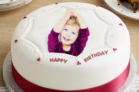 Frame birthday cake photo for friends and family