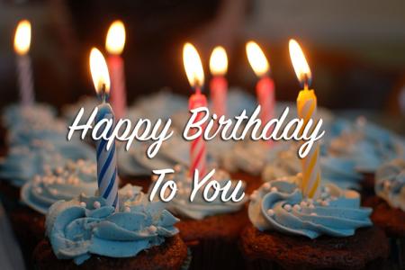 Create a birthday greeting card with candles