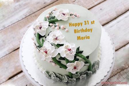 Best Orchid Flower Birthday Cake With Name And Wishes