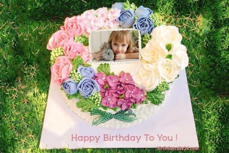 Natural Birthday Cake With Name And Photo