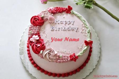 Beautiful Rose Cake With Name For Everyone