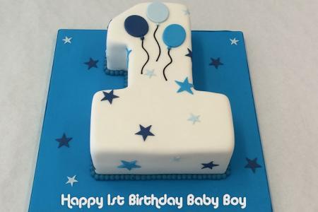 1st Number Birthday Cake For Baby Boy With Name And Wishes