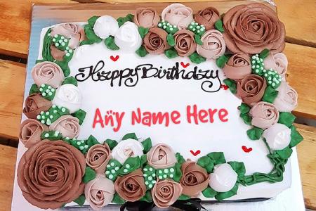 Beautiful Floral Cakes With Name Edit
