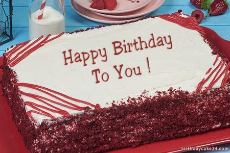 Create Red Velvet Happy Birthday Cake With Name