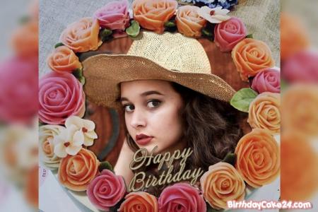 Create Lovely Flower Birthday Cakes With Photo Frame