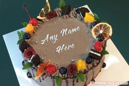 Chocolate Fruit Cake With Name  Generator