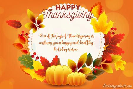Happy Thanksgiving Greeting Cards With Name Wishes